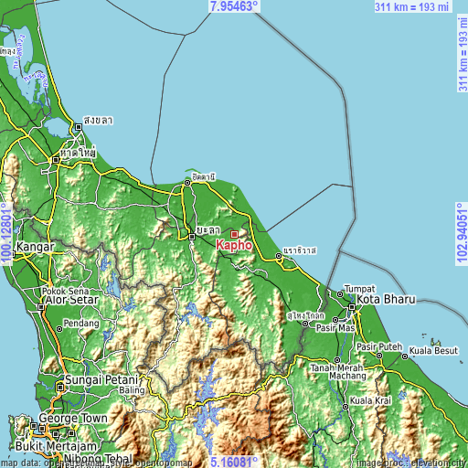 Topographic map of Kapho