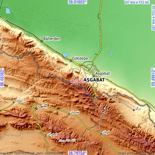 Topographic map of Arçabil