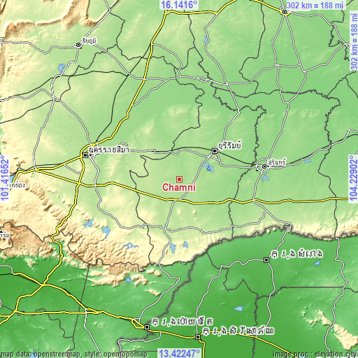 Topographic map of Chamni