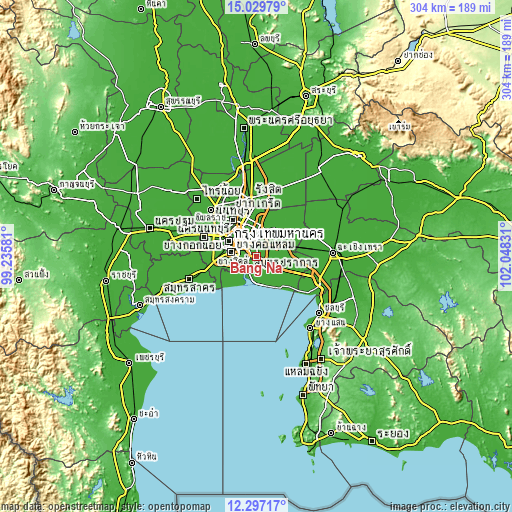 Topographic map of Bang Na