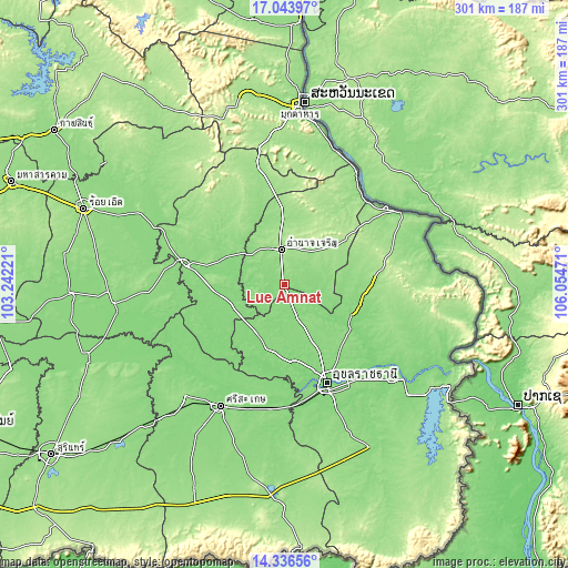 Topographic map of Lue Amnat