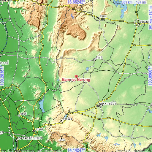 Topographic map of Bamnet Narong