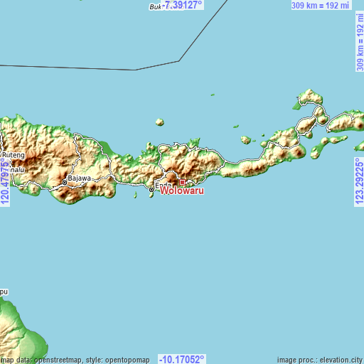 Topographic map of Wolowaru