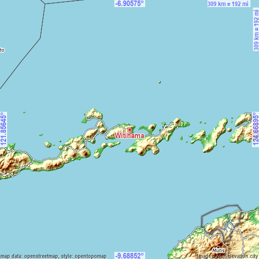 Topographic map of Witihama