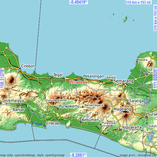 Topographic map of Wiradesa