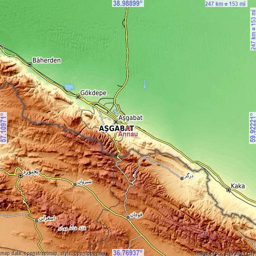 Topographic map of Annau