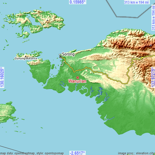 Topographic map of Wanurian