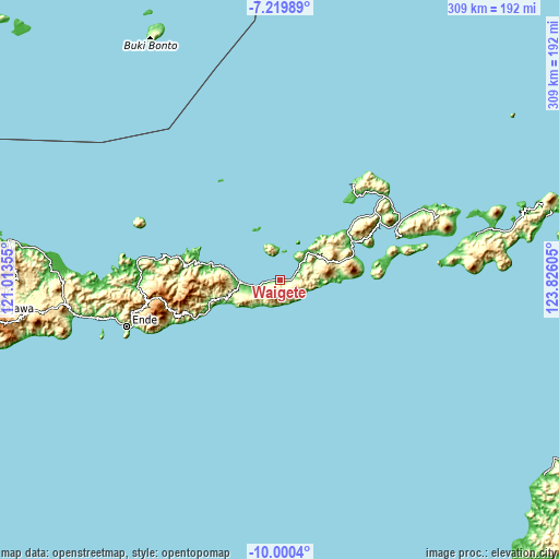Topographic map of Waigete
