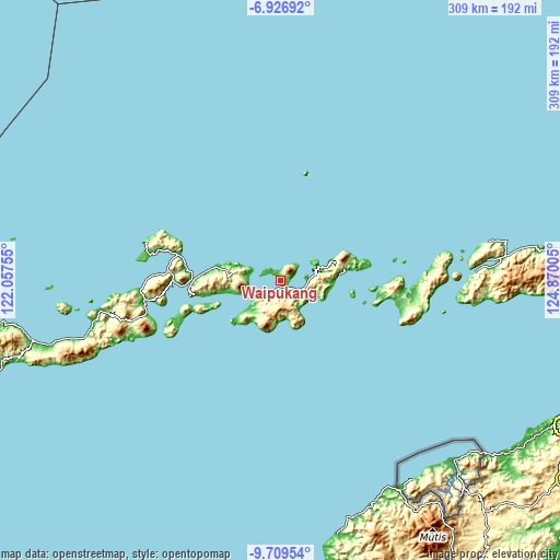 Topographic map of Waipukang