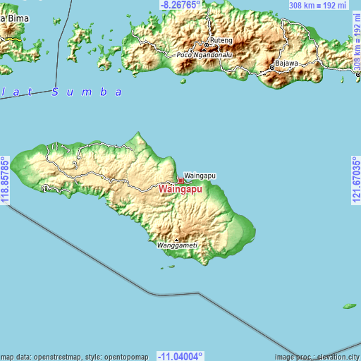 Topographic map of Waingapu
