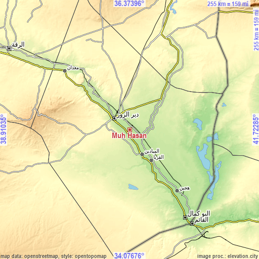 Topographic map of Mūḩ Ḩasan