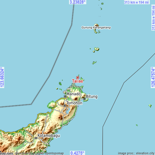 Topographic map of Talise
