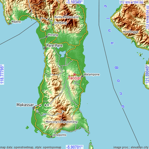 Topographic map of Taccipi