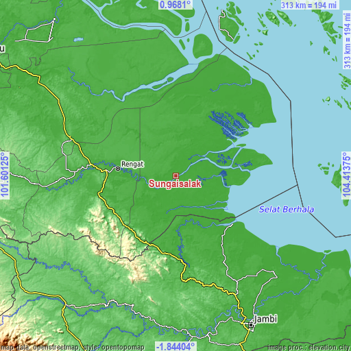 Topographic map of Sungaisalak