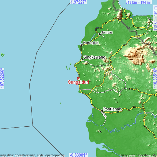 Topographic map of Sungaiduri