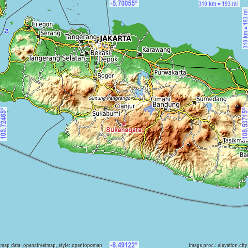 Topographic map of Sukanagara