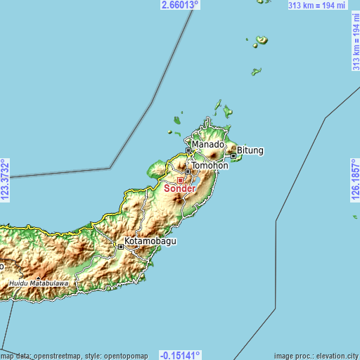 Topographic map of Sonder