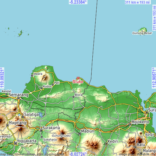 Topographic map of Sluke