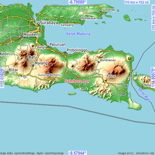 Topographic map of Semboro Lor