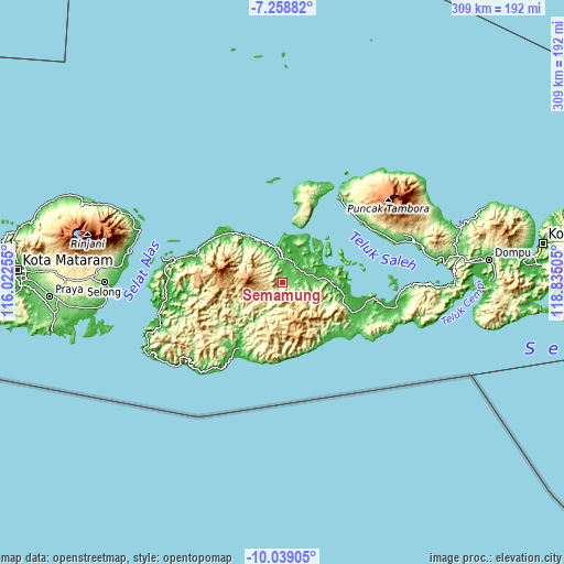 Topographic map of Semamung