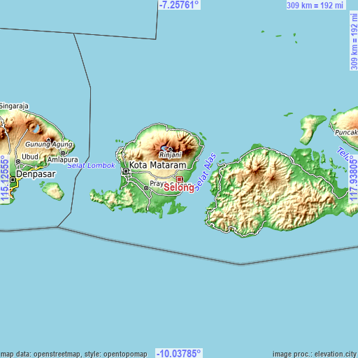Topographic map of Selong