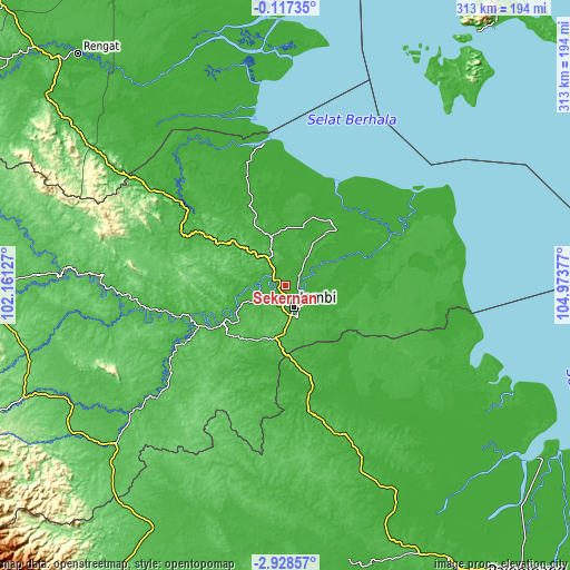 Topographic map of Sekernan