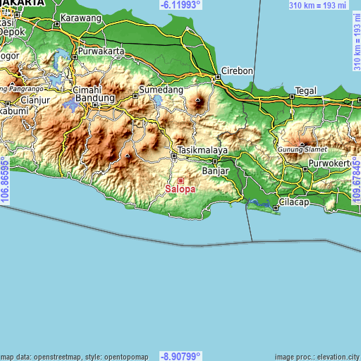 Topographic map of Salopa