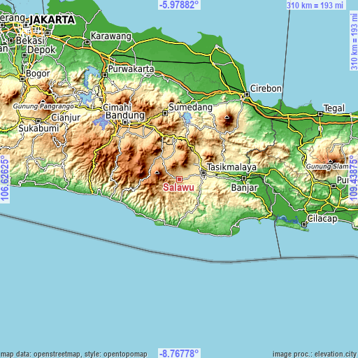 Topographic map of Salawu