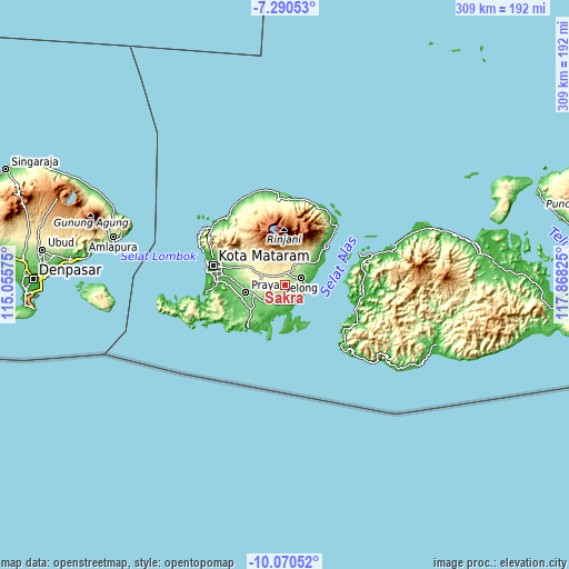 Topographic map of Sakra