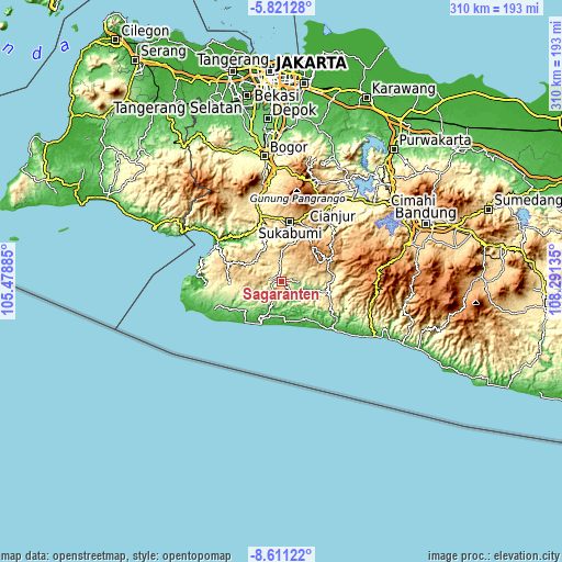 Topographic map of Sagaranten