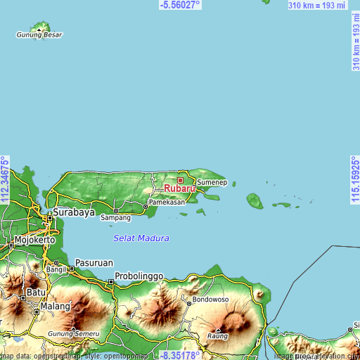 Topographic map of Rubaru