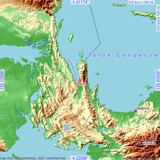 Topographic map of Rasiei