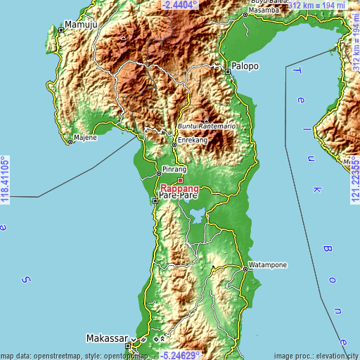 Topographic map of Rappang