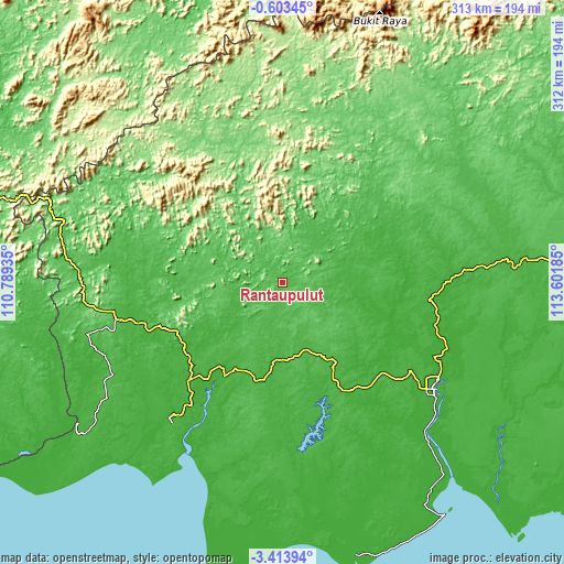 Topographic map of Rantaupulut