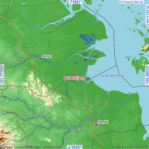 Topographic map of Pulaukijang