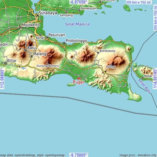 Topographic map of Puger