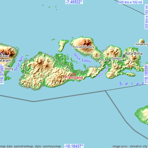 Topographic map of Plampang
