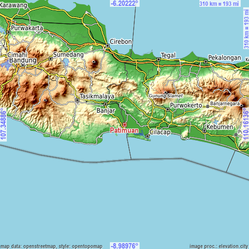 Topographic map of Patimuan