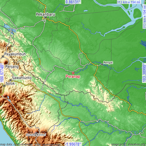 Topographic map of Peranap