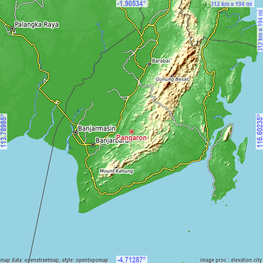 Topographic map of Pangaron