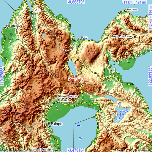 Topographic map of Pendolo