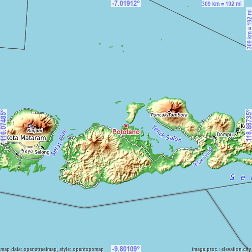 Topographic map of Pototano