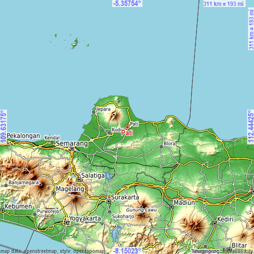 Topographic map of Pati
