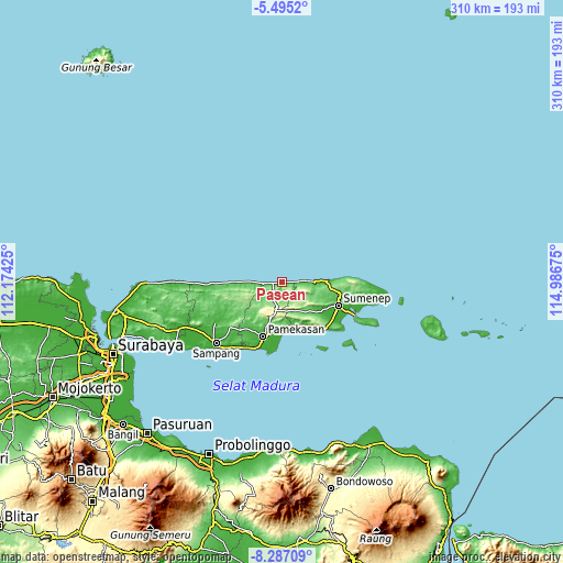 Topographic map of Pasean