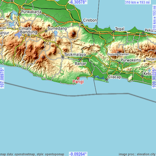 Topographic map of Parigi