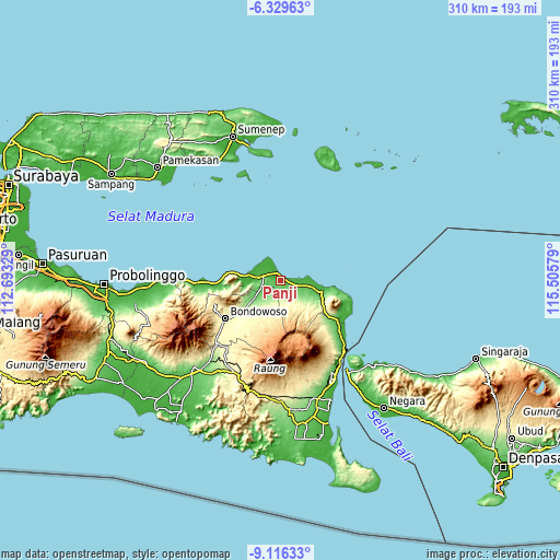 Topographic map of Panji