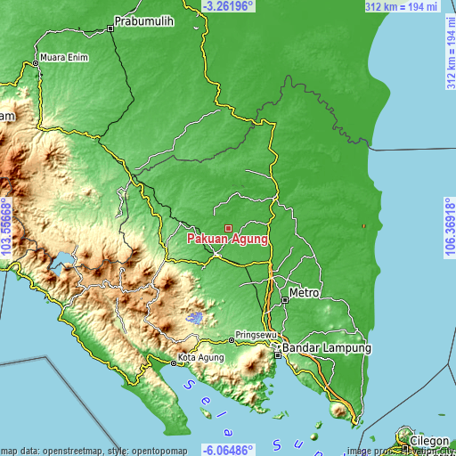 Topographic map of Pakuan Agung
