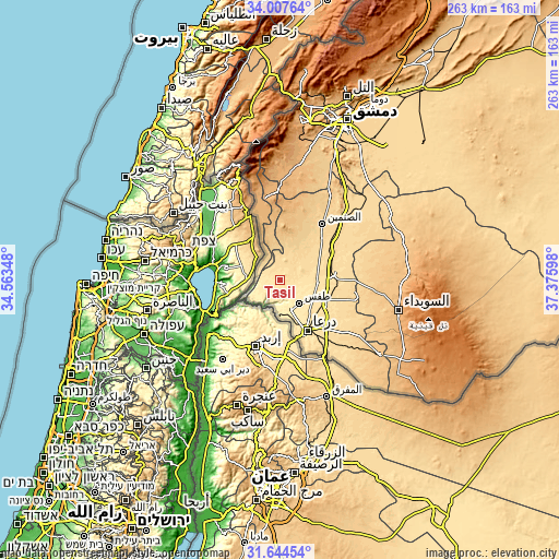 Topographic map of Tasīl