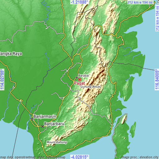 Topographic map of Pagat