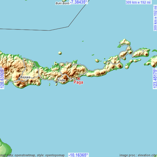 Topographic map of Paga